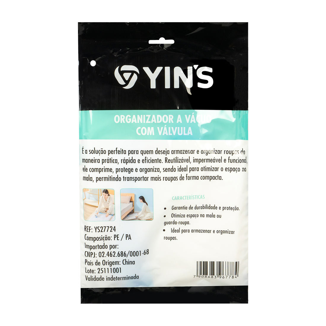 Saco Organizador de Roupa a Vácuo com Valvula para Sucção 45x65cm Saco Organizador de Roupa a Vácuo com Valvula para Sucção 45x65cm