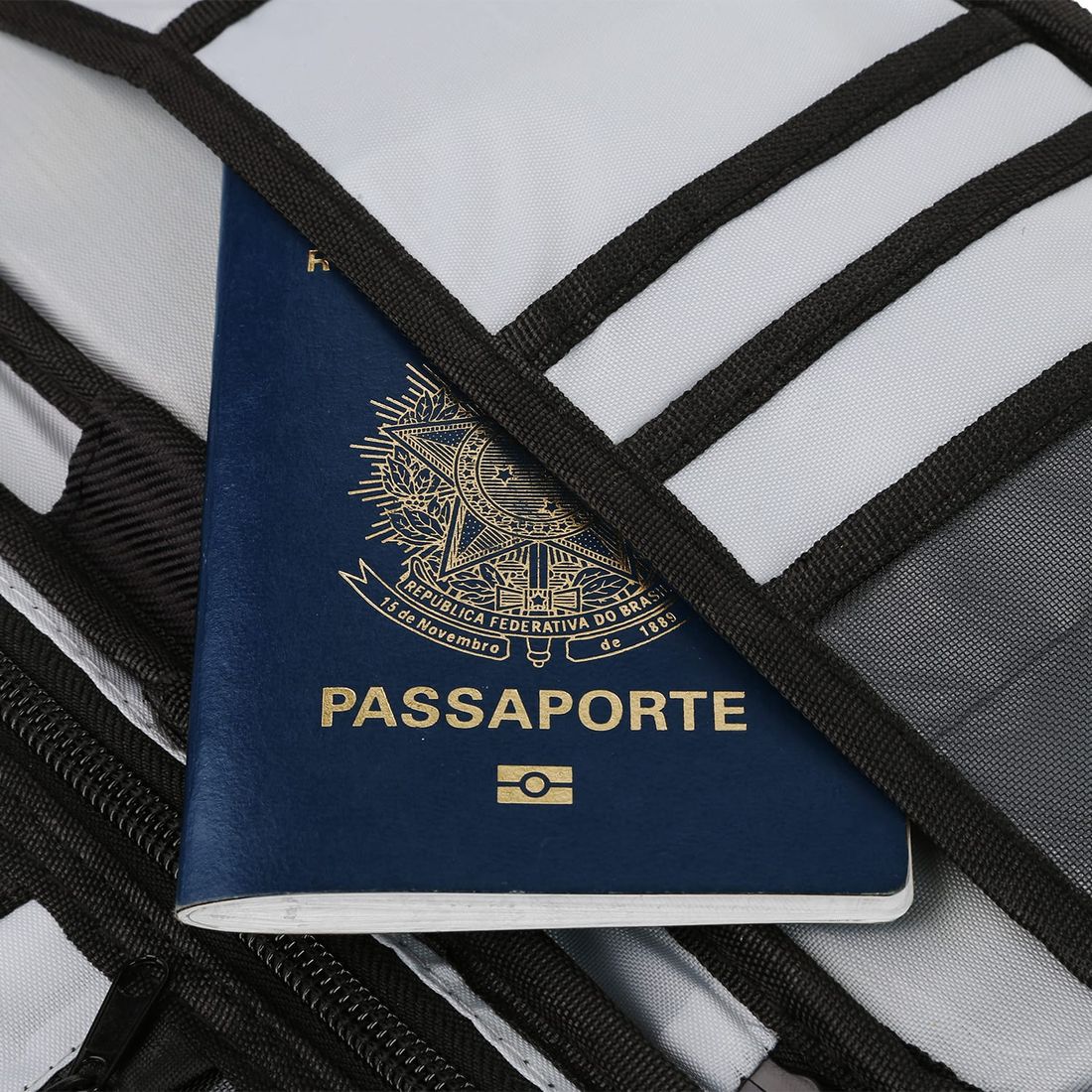 Kit Bolsa de Viagem 9 em 1 Preto, Kit Frasco 7 Pecas Preto e Nécessaire Porta Eletrônicos