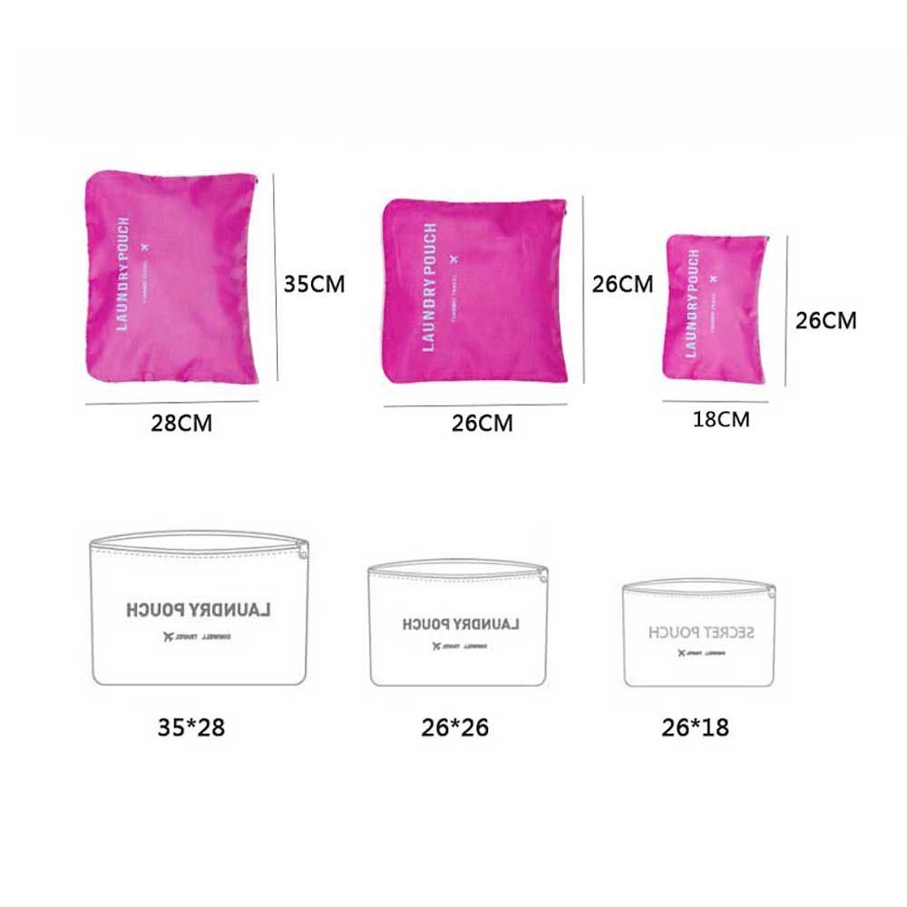 Kit Organizador De Mala 6 Peças Pink Kit Organizador De Mala 6 Peças Pink