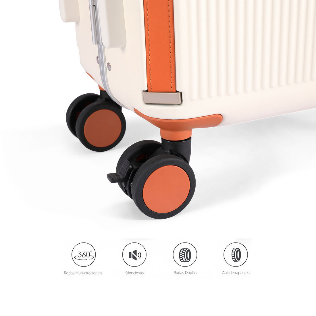 Conjunto de Mala Pequena de Bordo 10kg em Policarbonato Vienna Maloa Branco Conjunto de Mala Pequena de Bordo 10kg em Policarbonato Vienna Maloa Branco