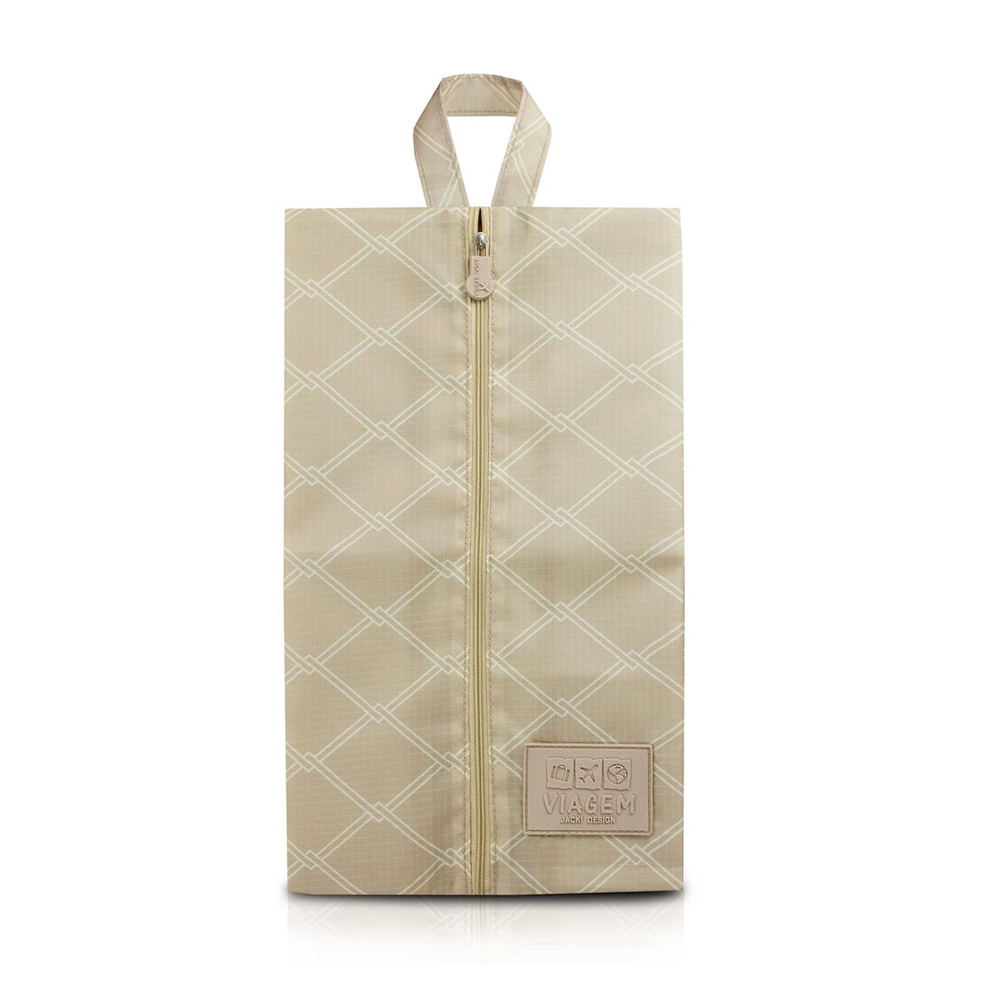 Bolsa Porta Sapato Listras Bege