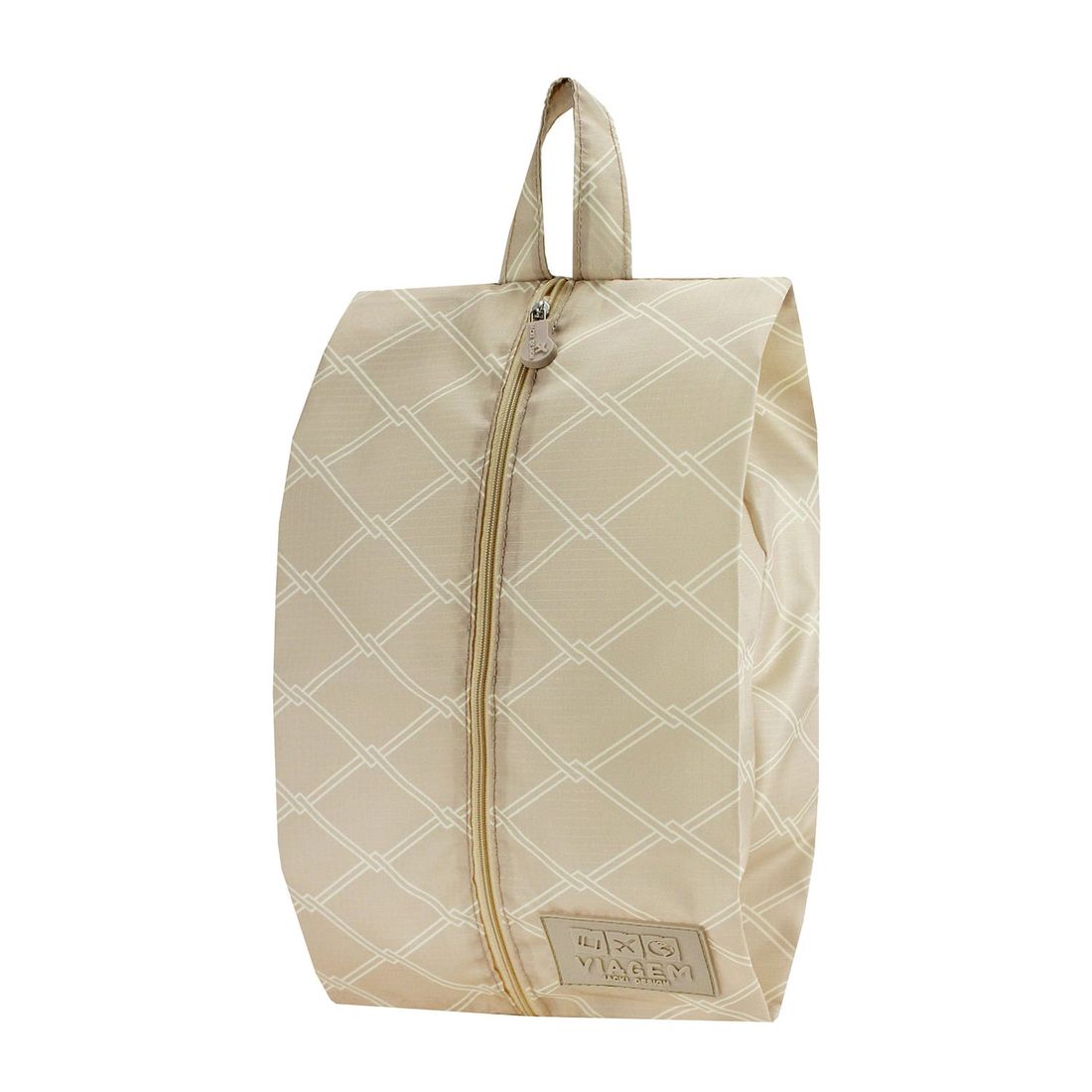 Bolsa Porta Sapato Listras Bege