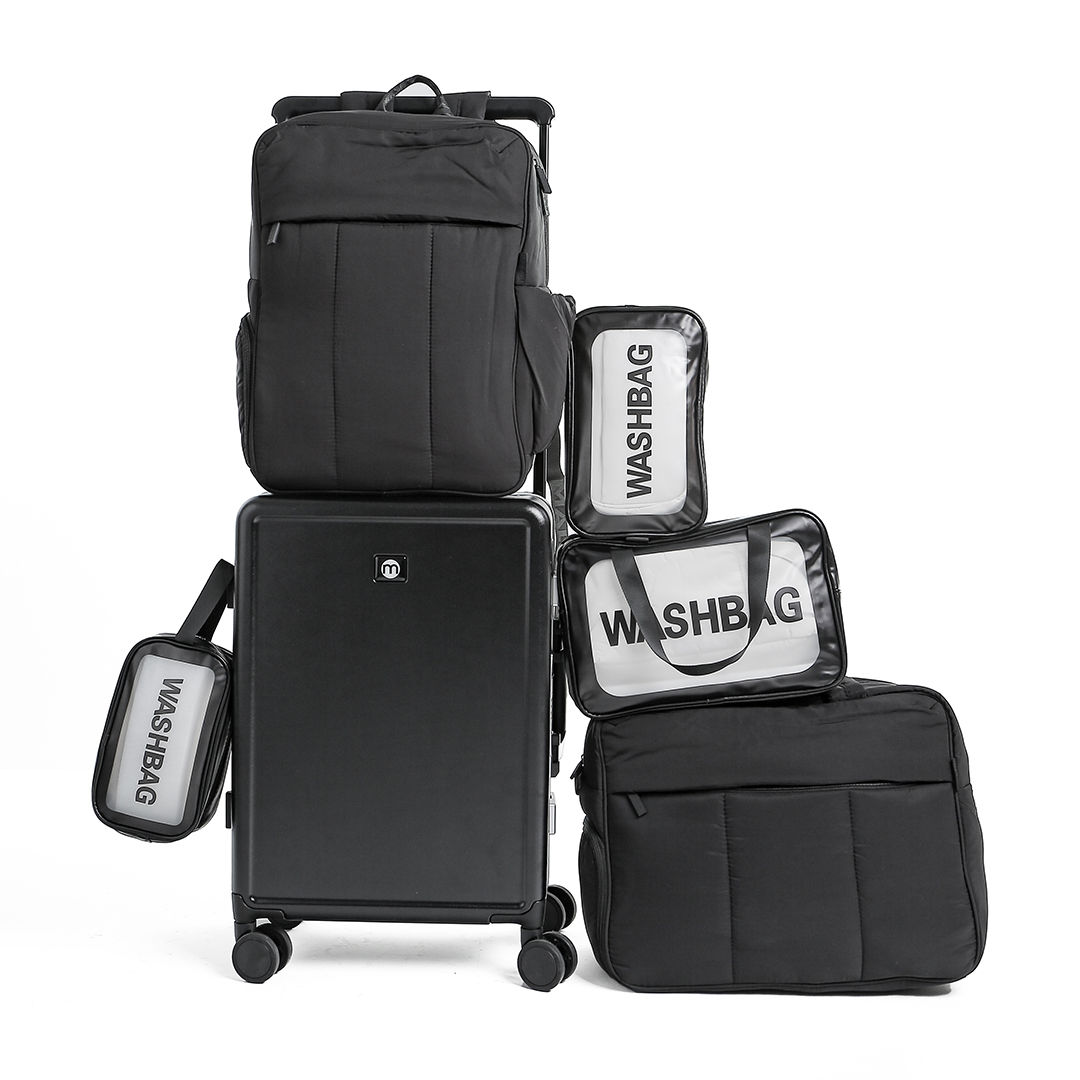 Mala de Viagem Pequena de Bordo 10 kg em Policarbonato Dinamarca Maloa com Mochila e Bolsa Confort e WashBag Mala de Viagem Pequena de Bordo 10 kg em Policarbonato Dinamarca Maloa com Mochila e Bolsa Confort e WashBag