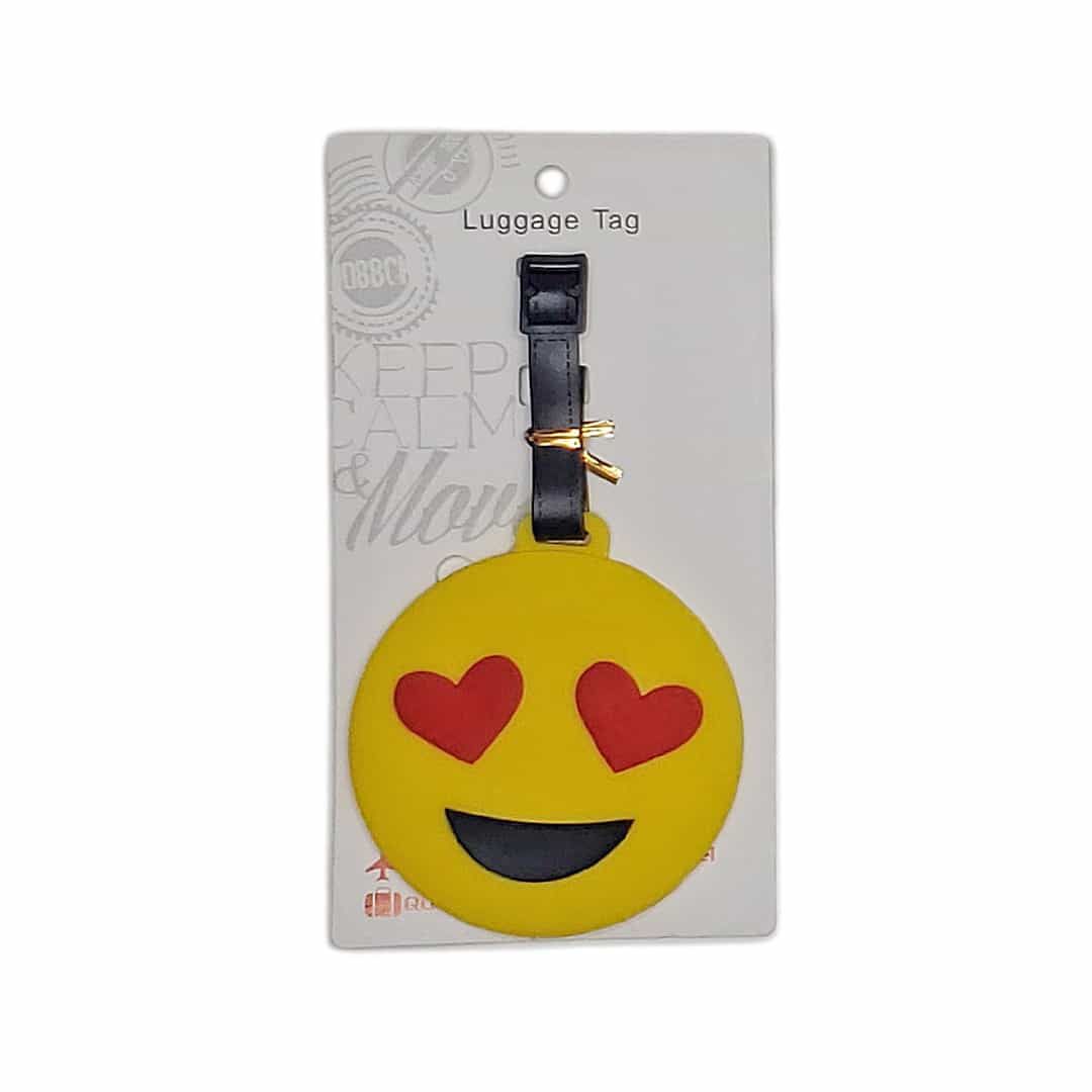 Tag Identificador de Bagagem para Malas de Viagem Emoji Coração Tag Identificador de Bagagem para Malas de Viagem Emoji Coração