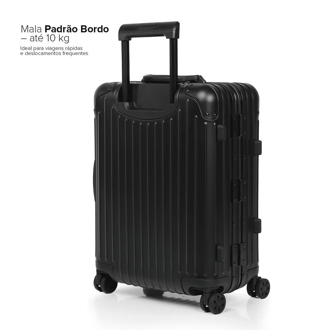 Mala de Viagem Pequena de Bordo 10 kg em Aluminio Dubai Maloa Preto