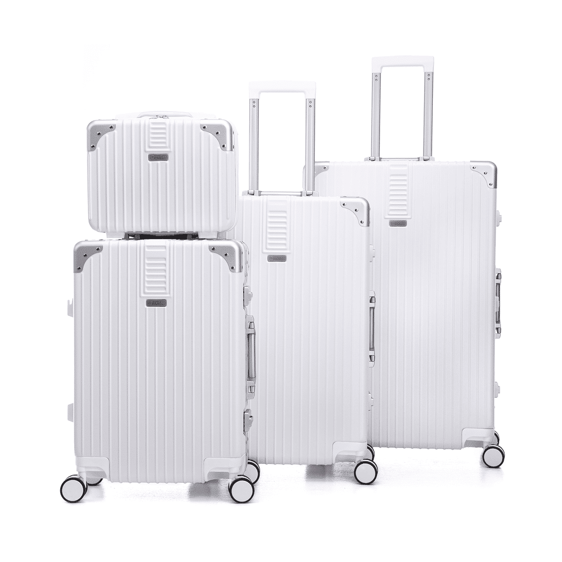 Kit de Viagem com 3 Peças e Frasqueira ABS Policarbonato Toronto Maloa Branco Kit de Viagem com 3 Peças e Frasqueira ABS Policarbonato Toronto Maloa Branco