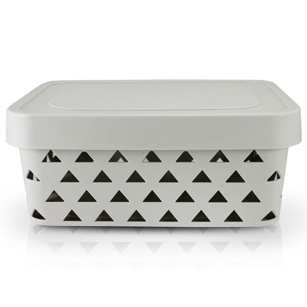 Cesto Organizador Loft Com Tampa Média Cinza Cesto Organizador Loft Com Tampa Média Cinza