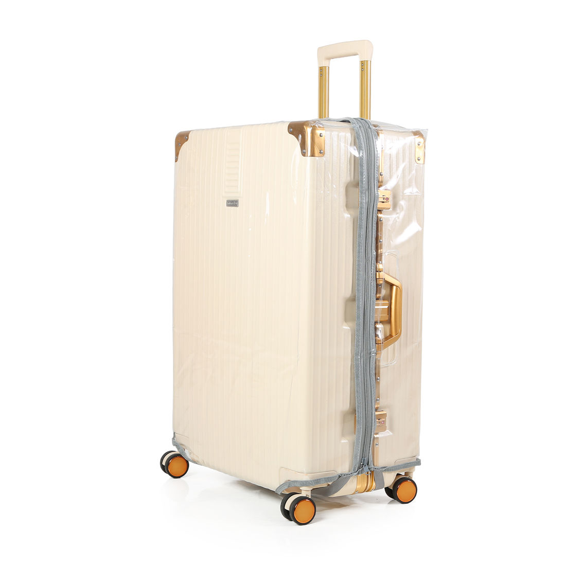 Compre Mala de Viagem Toronto Bege Grande 32kg em ABS Policarbonato e Ganhe Frasqueira e Capa Transparente Compre Mala de Viagem Toronto Bege Grande 32kg em ABS Policarbonato e Ganhe Frasqueira e Capa Transparente