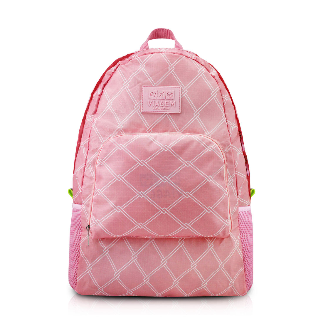 Mochila Dobrável Rosa Listras
