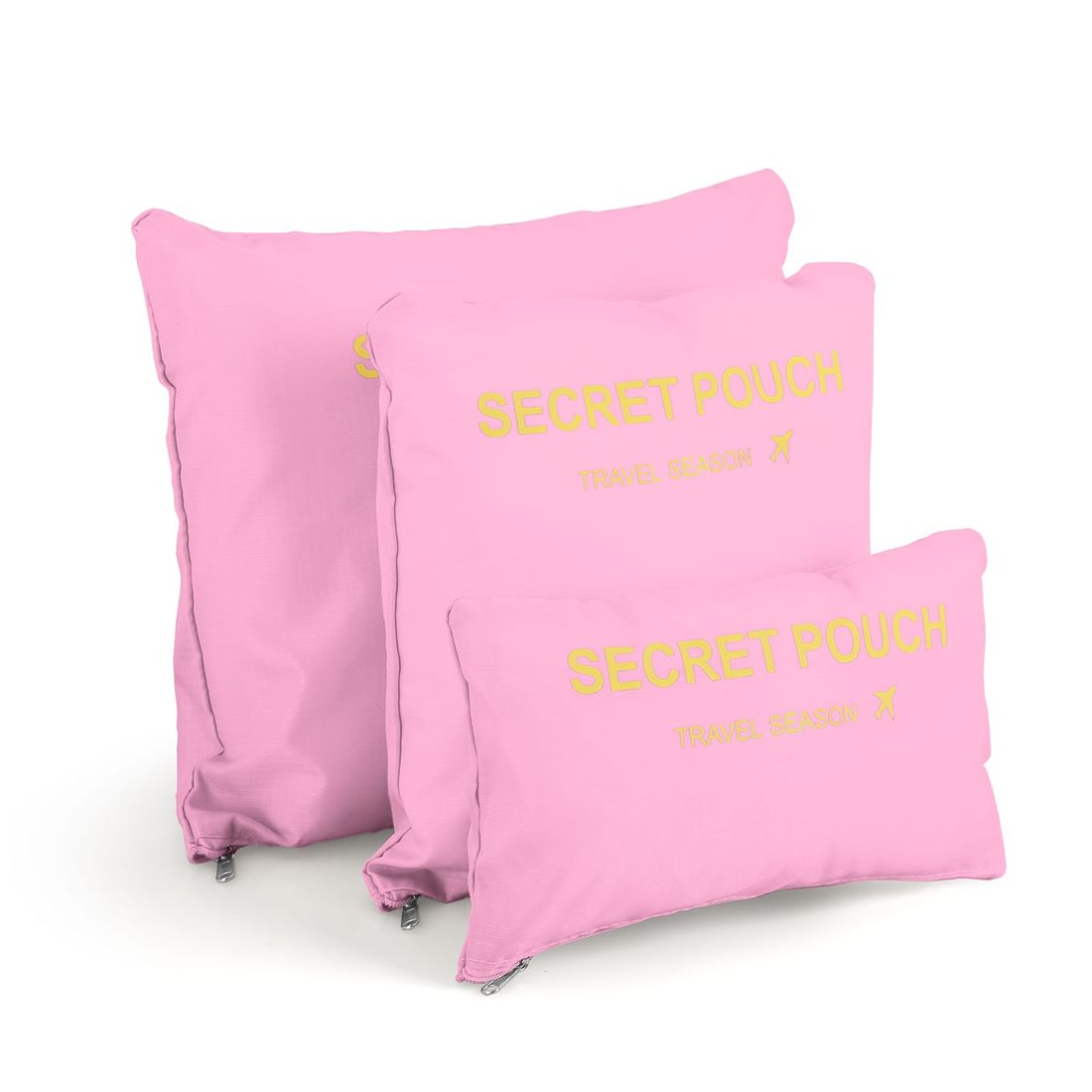 Kit de Mala Pequena de Bordo 10 kg Suécia Branco, Kit Organizador 6 Pcs e Mascara de Dormir Rosa