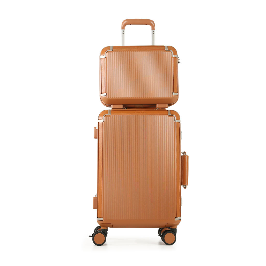 Conjunto de Mala Pequena de Bordo 10kg em Policarbonato Vienna Maloa Marrom