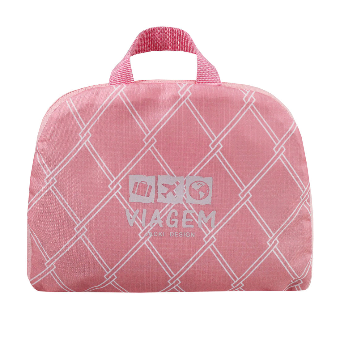 Mochila Dobrável Rosa Listras