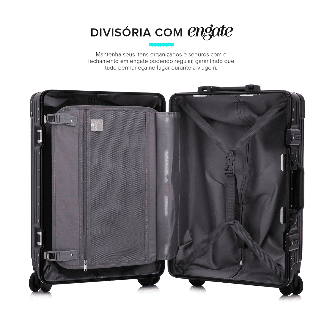 Compre Kit de Malas de Viagem Toronto Preto Media 23kg, Grande 32kg e Frasqueira e Leve 2 Capas Transparentes Preto