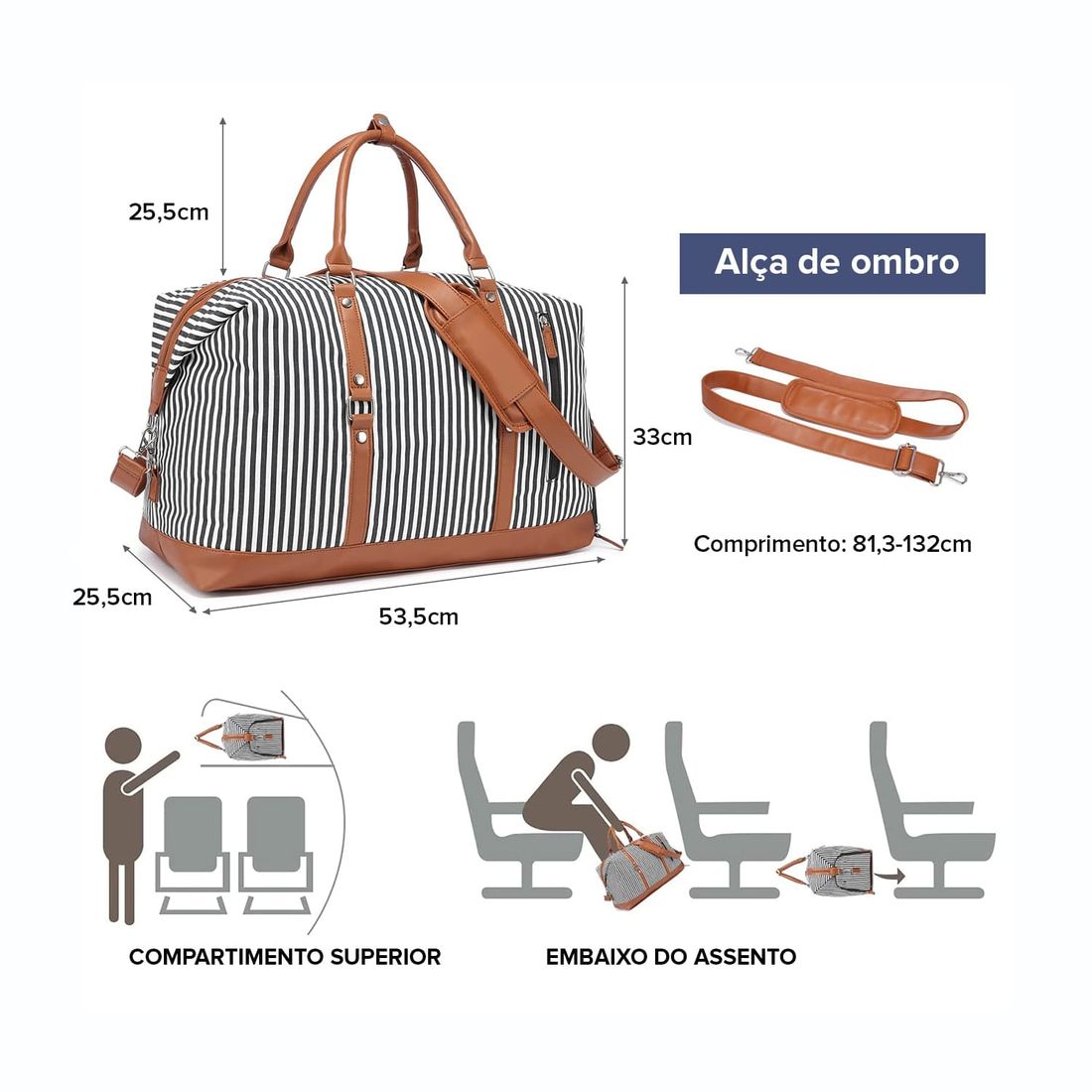 Bolsa de Viagem em Poliéster Horizon Listas