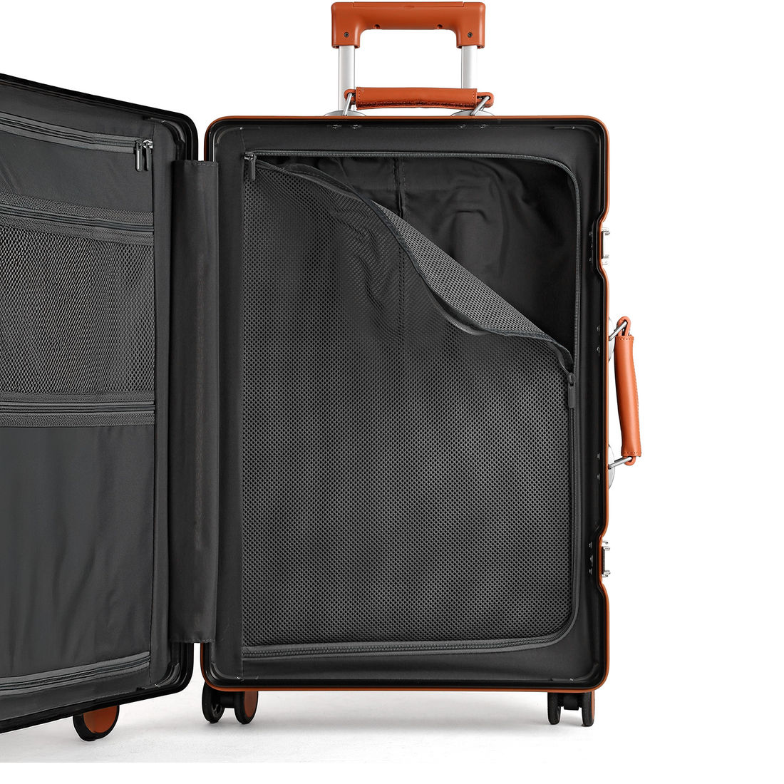 Kit  Malas de Bordo 10kg Vienna Marrom e Capri Preto em Policarbonato com Tags de Identificação Premium