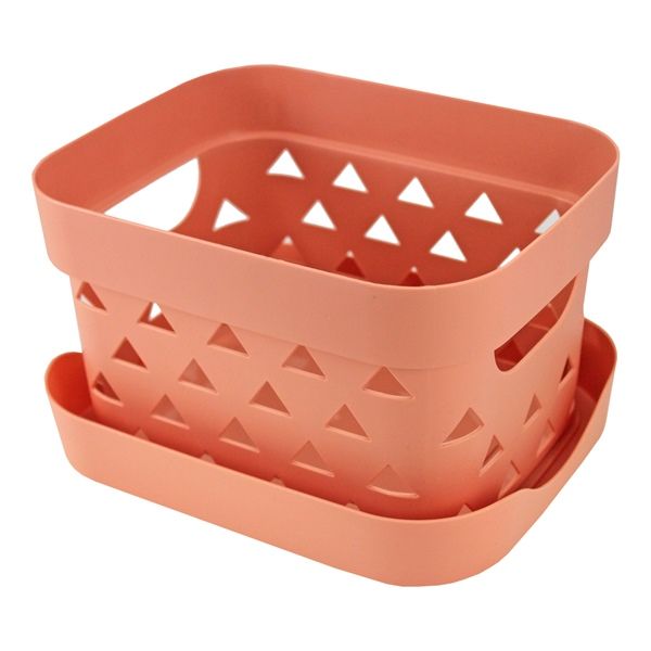 Cesto Organizador Loft Com Tampa Pequena Salmão