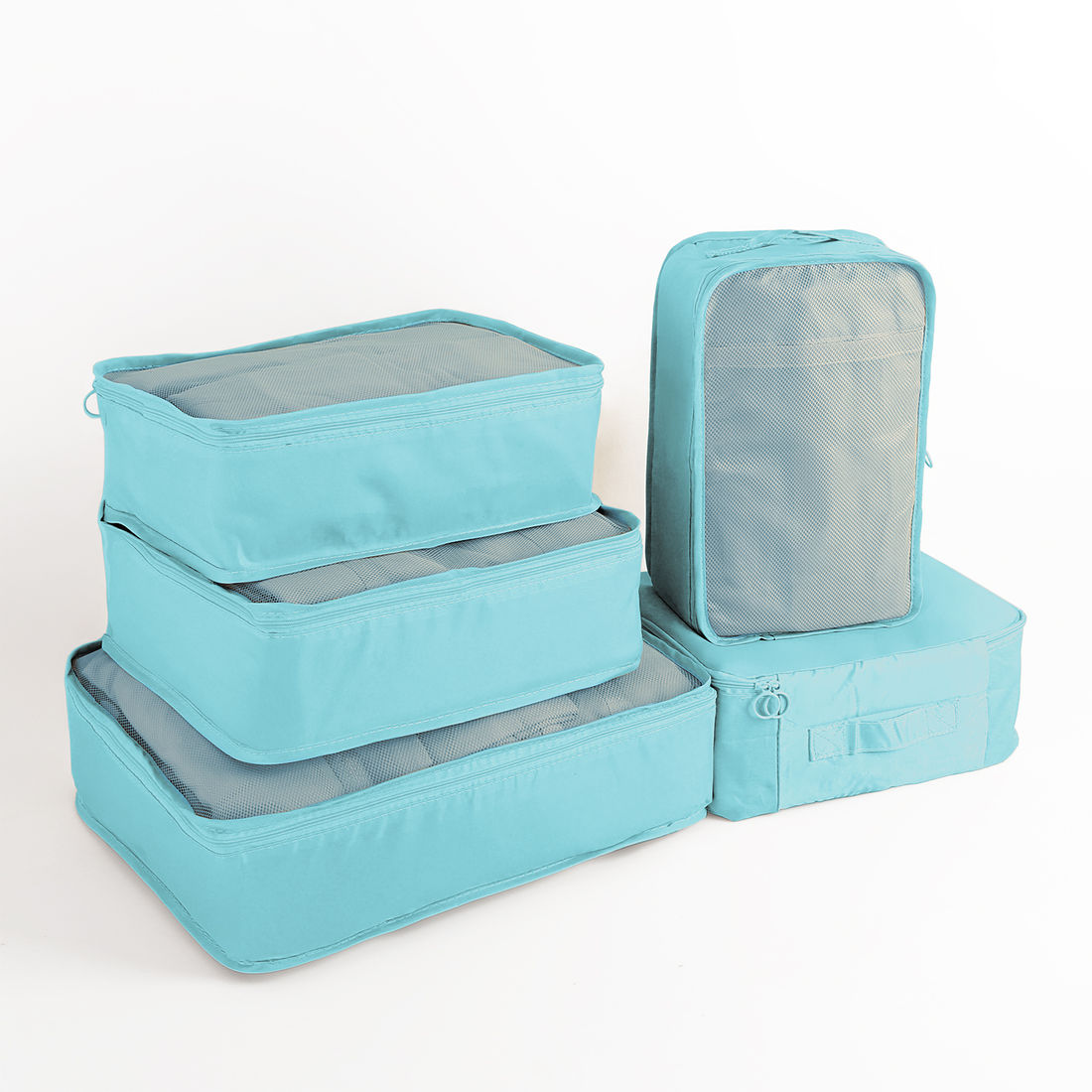 Kit Organizador Colorful Life, Organizador Porta Sapato Turquesa e Kit Frasco 9 Peças Celeste