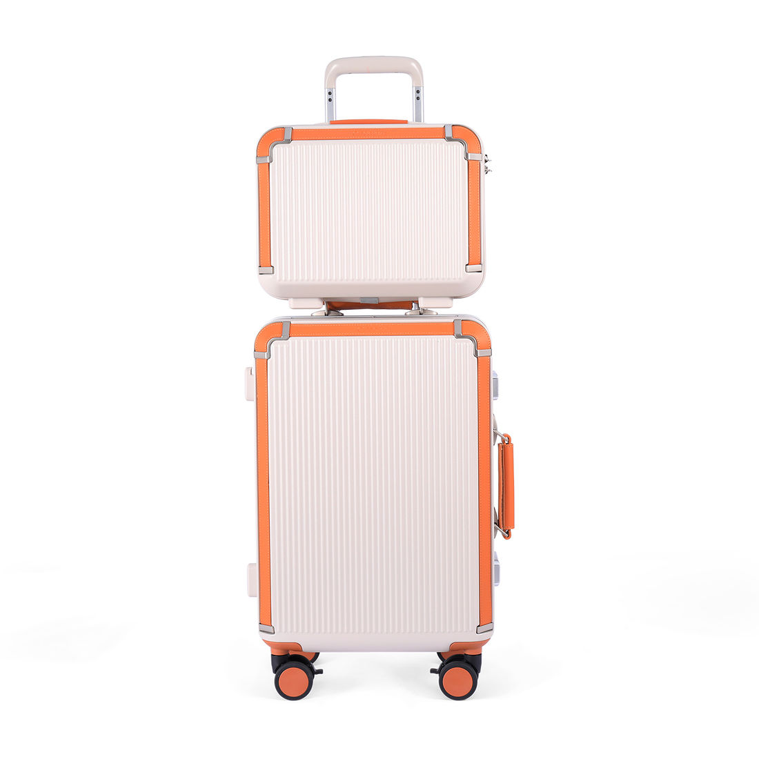 Conjunto de Mala Pequena de Bordo 10kg em Policarbonato Vienna Maloa Bege