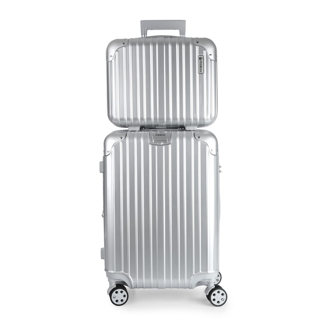Conjunto Mala de Viagem Pequena de Bordo 10kg ABS Policarbonato com Expansor e Frasqueira Brasil Maloa Prata Conjunto Mala de Viagem Pequena de Bordo 10kg ABS Policarbonato com Expansor e Frasqueira Brasil Maloa Prata