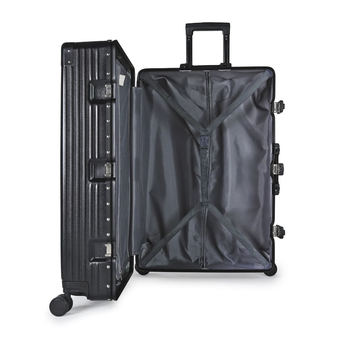 Compre Mala de Viagem Toronto Preto Grande 32kg em ABS Policarbonato e Ganhe Frasqueira