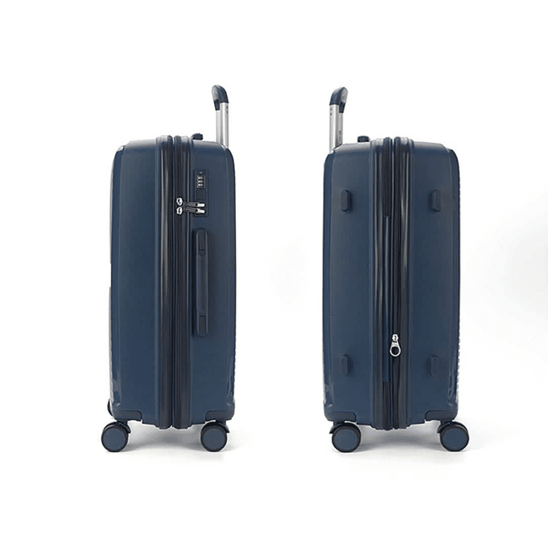 Kit Mala de Viagem 3 Peças em Polipropeleno Granada Marinho com Expansor Kit Mala de Viagem 3 Peças em Polipropeleno Granada Marinho com Expansor
