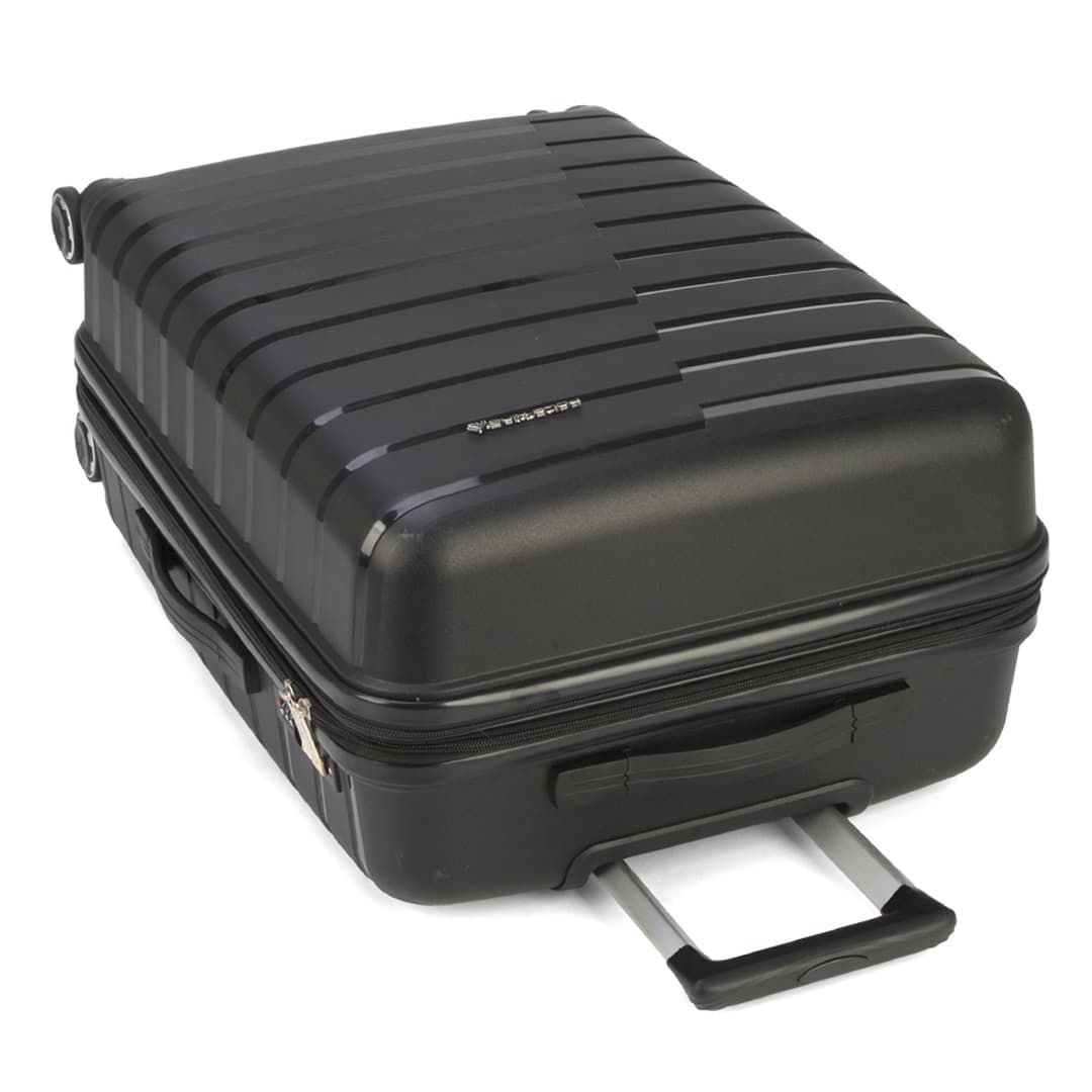 Mala de Viagem Media 22 Chamonix Preto em polipropileno e com expansor Mala de Viagem Media 22 Chamonix Preto em polipropileno e com expansor