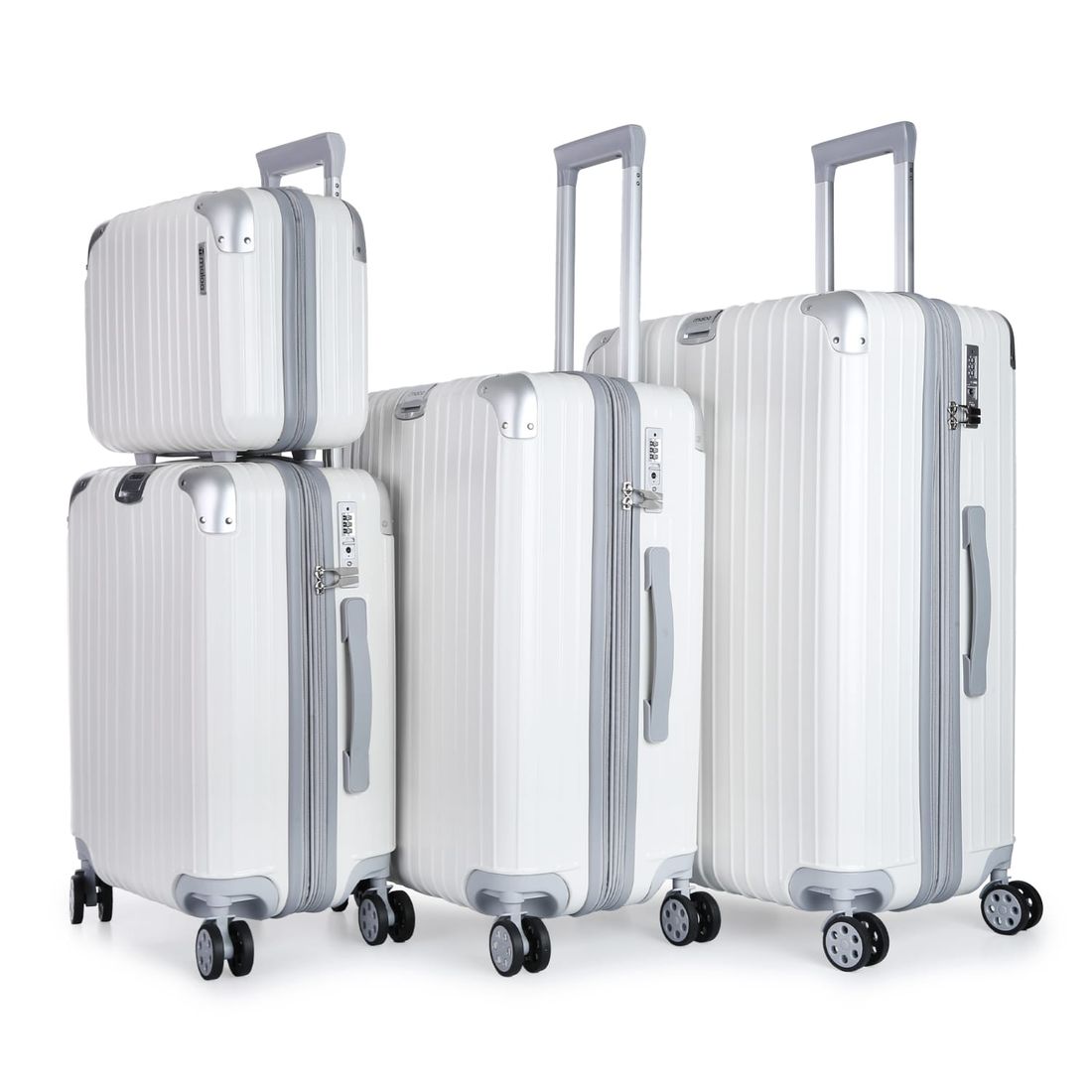 Kit Completo Brasil Branco, Kit Frasco 7 Pecas, Bolsa Journey e Kit Organizador Laundry Azul