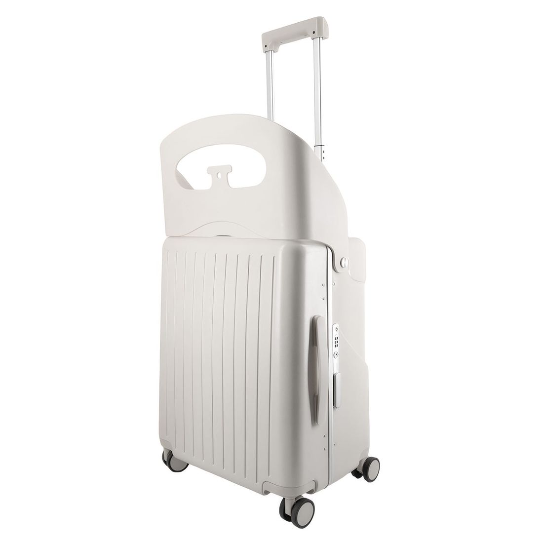Mala de Viagem Pequena de Bordo 10 kg com Assento Infantil Policarbonato Grécia Maloa Branco Mala de Viagem Pequena de Bordo 10 kg com Assento Infantil Policarbonato Grécia Maloa Branco