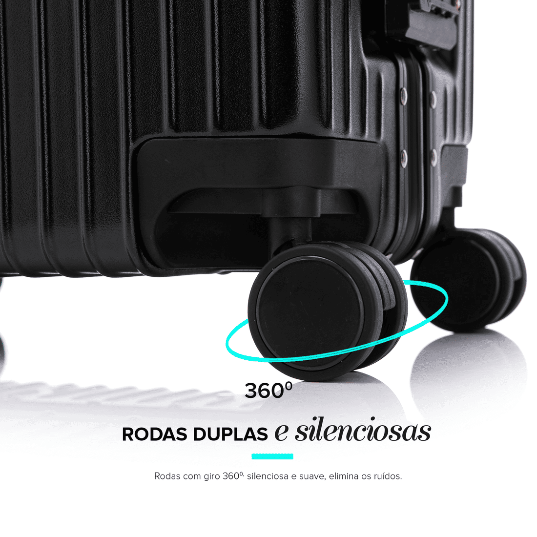 Compre Mala de Viagem Toronto Preto Grande 32kg em ABS Policarbonato e Ganhe Frasqueira