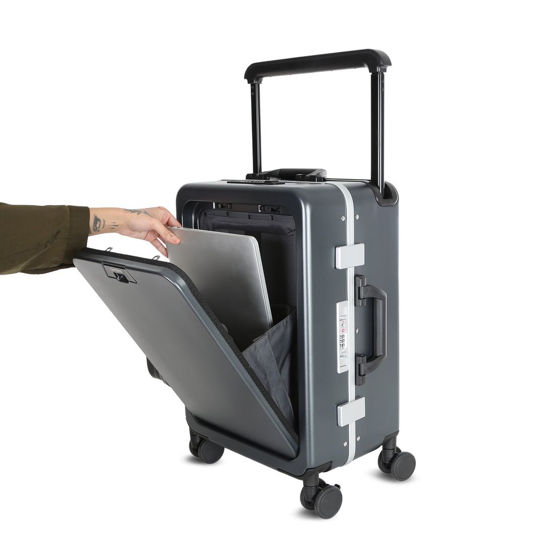 Mala de Viagem Pequena de Bordo 10 kg em Policarbonato Barcelona Maloa Chumbo Mala de Viagem Pequena de Bordo 10 kg em Policarbonato Barcelona Maloa Chumbo