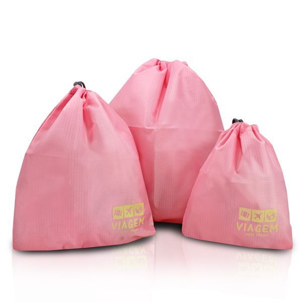 Kit Organizador de Malas de 3 Peças Rosa Kit Organizador de Malas de 3 Peças Rosa