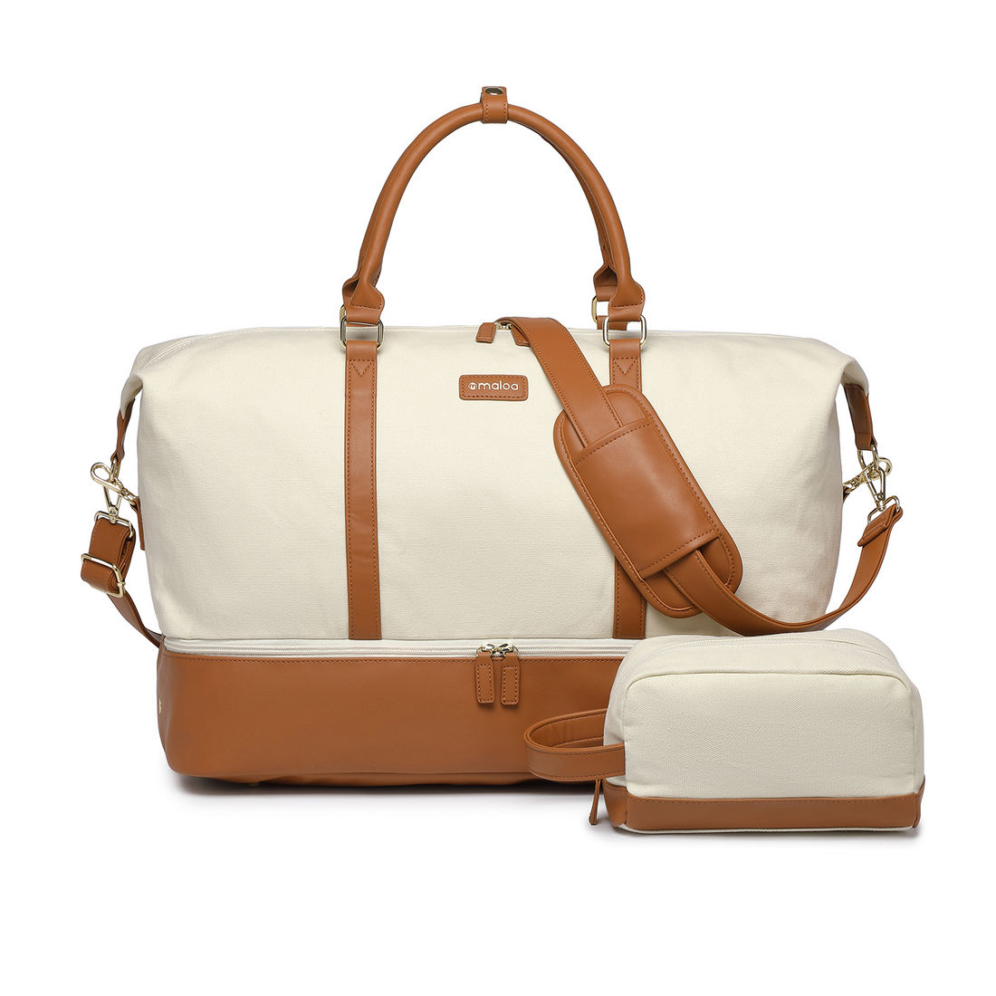 Kit de Mala de Viagem Pequena 10kg Vienna Marrom com Bolsa de Viagem Weekend e Tag de Identificação Premium Marrom