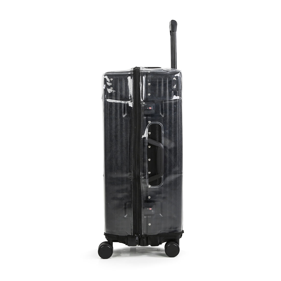 Compre Mala de Viagem Toronto Preto Grande 32kg em ABS Policarbonato e Ganhe Frasqueira e Capa Transparente