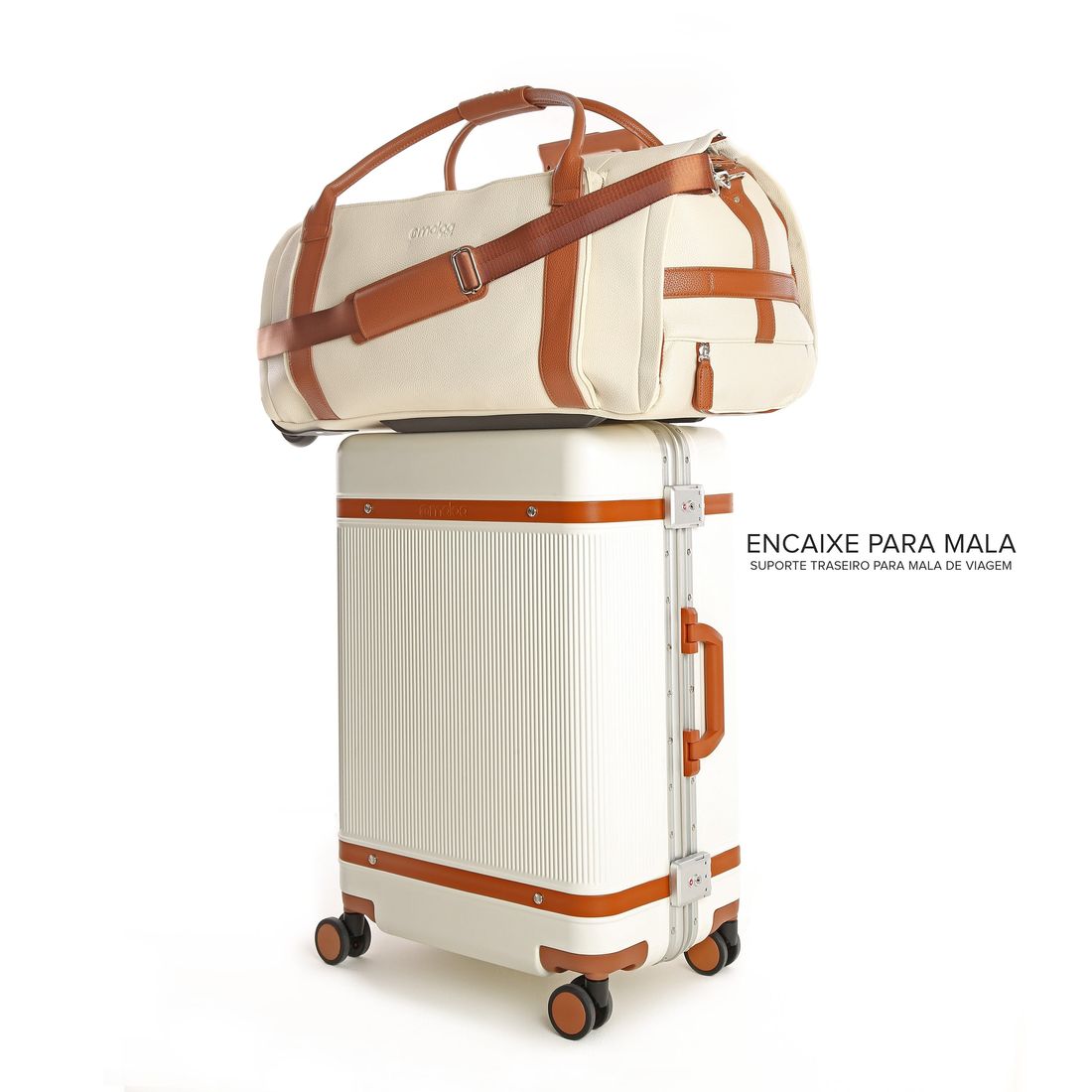 Conjunto  Bolsa de Viagem Executiva Multifuncional 9 em 1 Bege e Maletas Porta Vinho para Viagem Maloa Conjunto  Bolsa de Viagem Executiva Multifuncional 9 em 1 Bege e Maletas Porta Vinho para Viagem Maloa