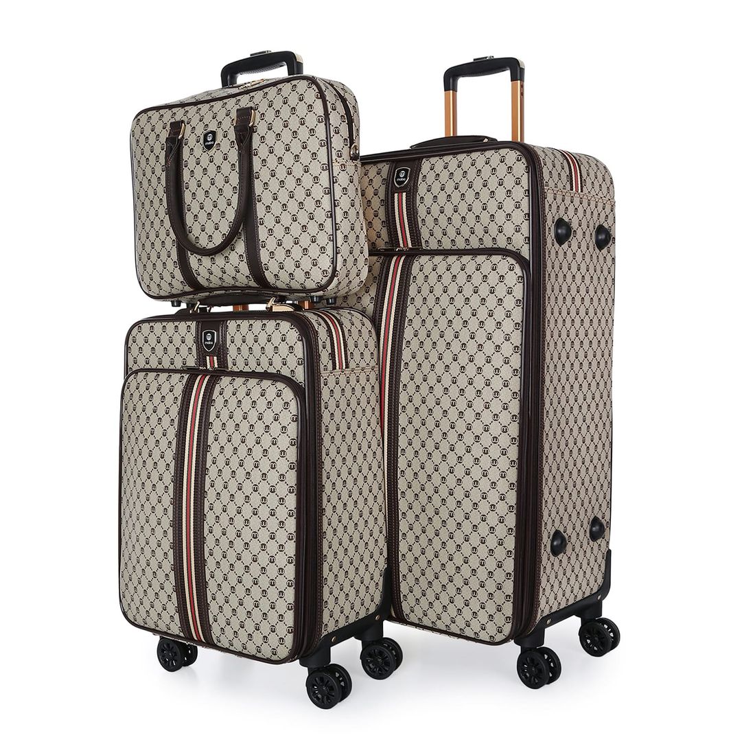 Kit de Malas de Viagem 10kg e 32 kg Amsterdam, Porta Sapato e Kit Organizador Bege