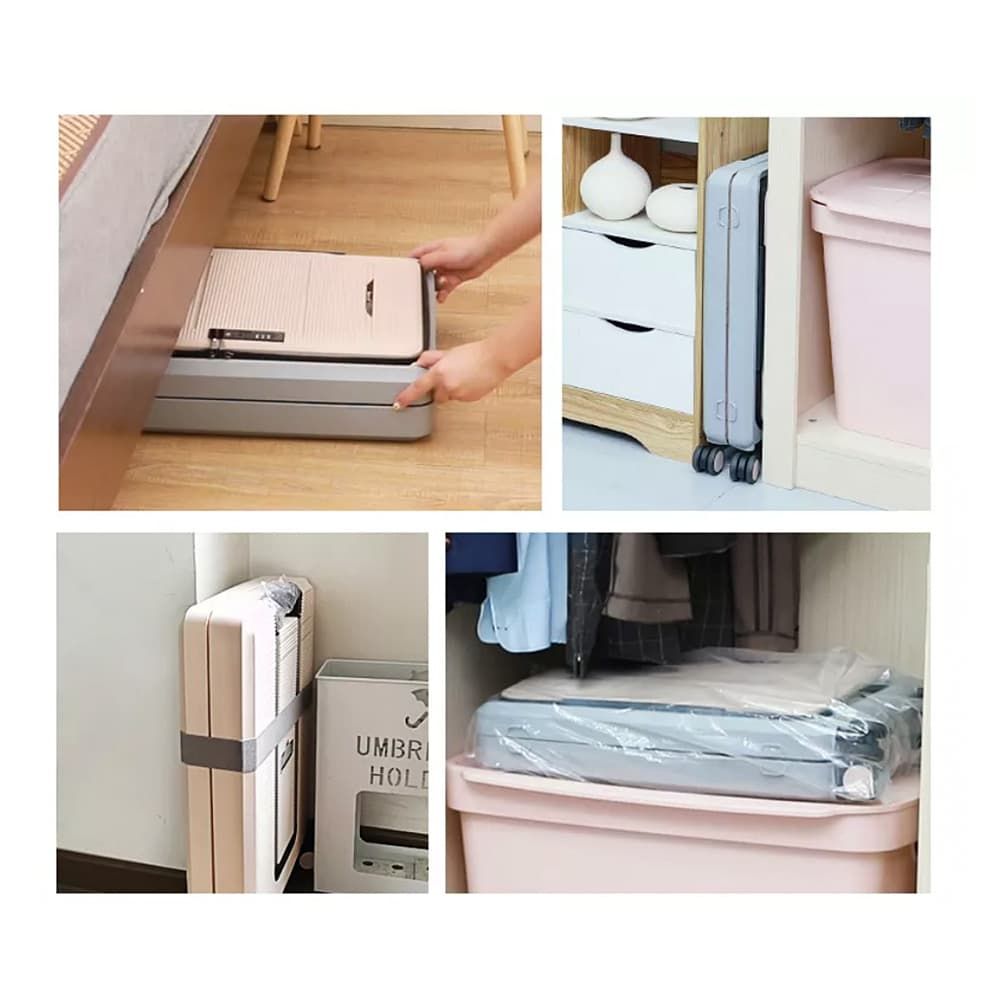 Mala de Viagem Pequena de Bordo 10Kg em Polipropileno 8 Rodas Dobravel Slim Cor:Bege com Cinza Mala de Viagem Pequena de Bordo 10Kg em Polipropileno 8 Rodas Dobravel Slim Cor:Bege com Cinza