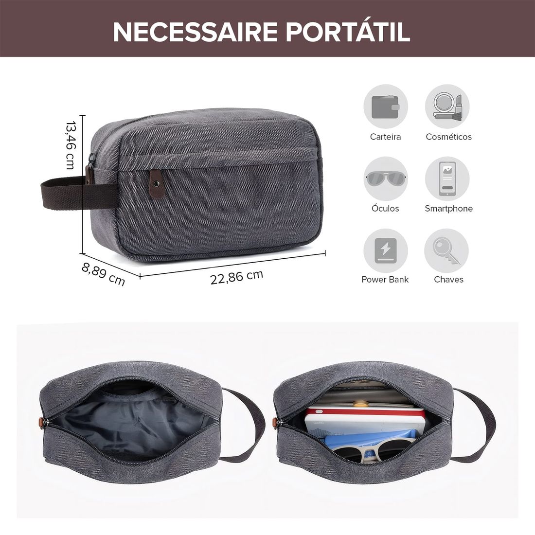 Bolsa de Viagem com Expansor Canvas Duffel Bags Cinza Bolsa de Viagem com Expansor Canvas Duffel Bags Cinza