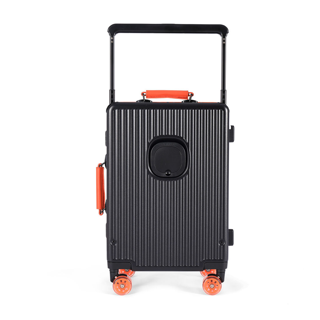 Kit Malas de Bordo 10kg Veneza Maloa Branco e Preto em Policarbonato com Kit Organizador 7 Peças Bege