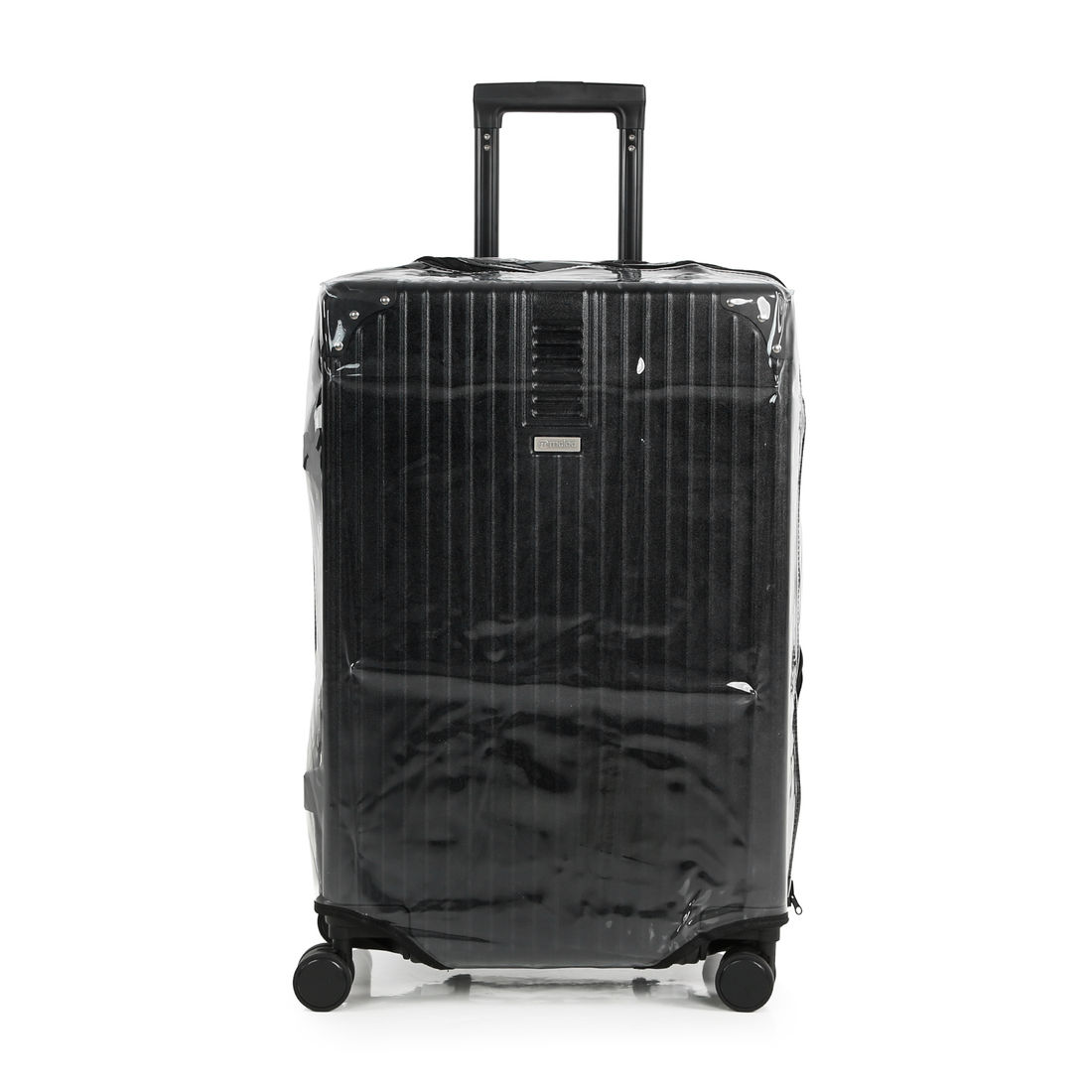 Compre Mala de Viagem Toronto Preto Grande 32kg em ABS Policarbonato e Ganhe Frasqueira e Capa Transparente
