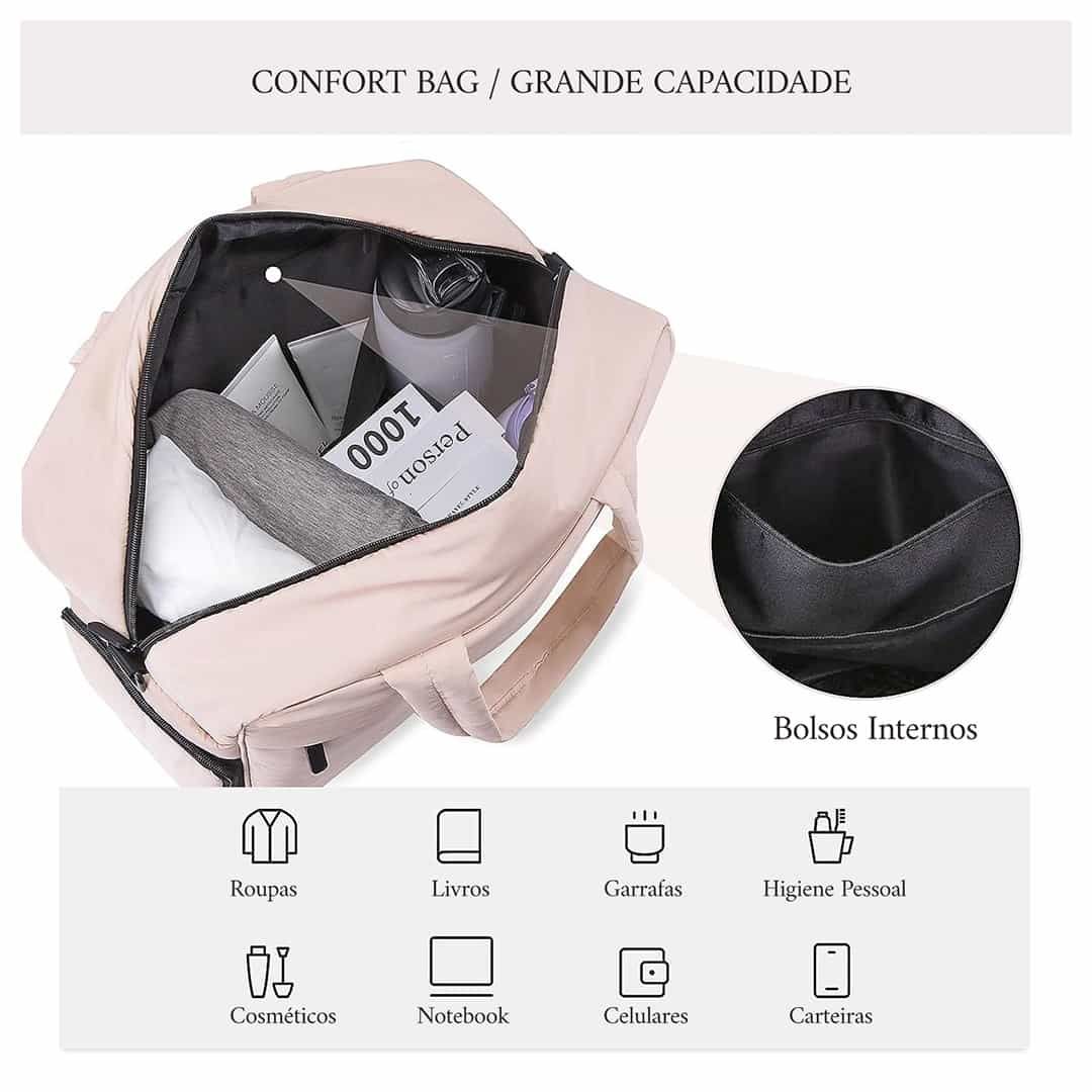 Kit Mochila e Bolsa Confort Bag Multifuncional Maloa Rose
