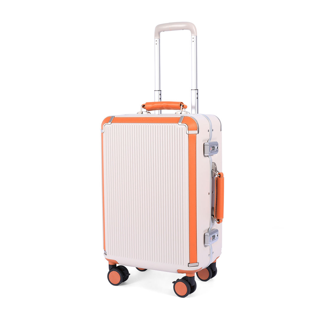 Conjunto de Mala Pequena de Bordo 10kg em Policarbonato Vienna Maloa Bege