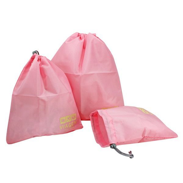 Kit Organizador de Malas de 3 Peças Rosa Kit Organizador de Malas de 3 Peças Rosa
