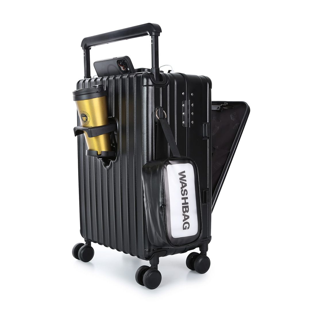 Kit de Mala Pequena de Bordo Islândia Preto e Branca, Kit Frasco 10 pcs Premium Preto e Vinho com Bolsa Porta Sapato Preto e Vinho