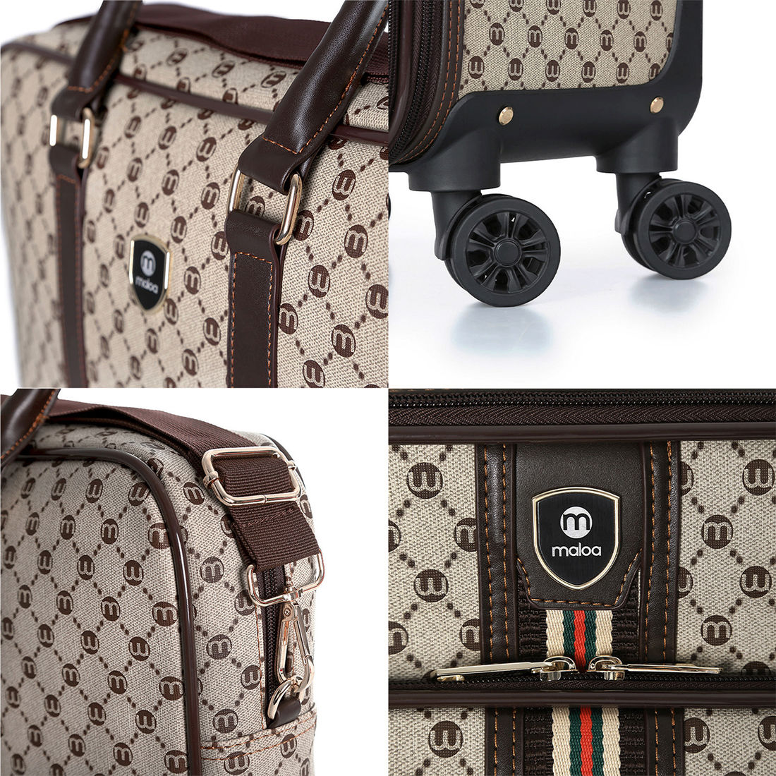 Kit de Mala Grande 32 kg Amsterdam, Bolsa de Mao, Saco Organizador Melancia, Kit Frasco 10 Peças Vinho e Nécessaire Confort Chocolate