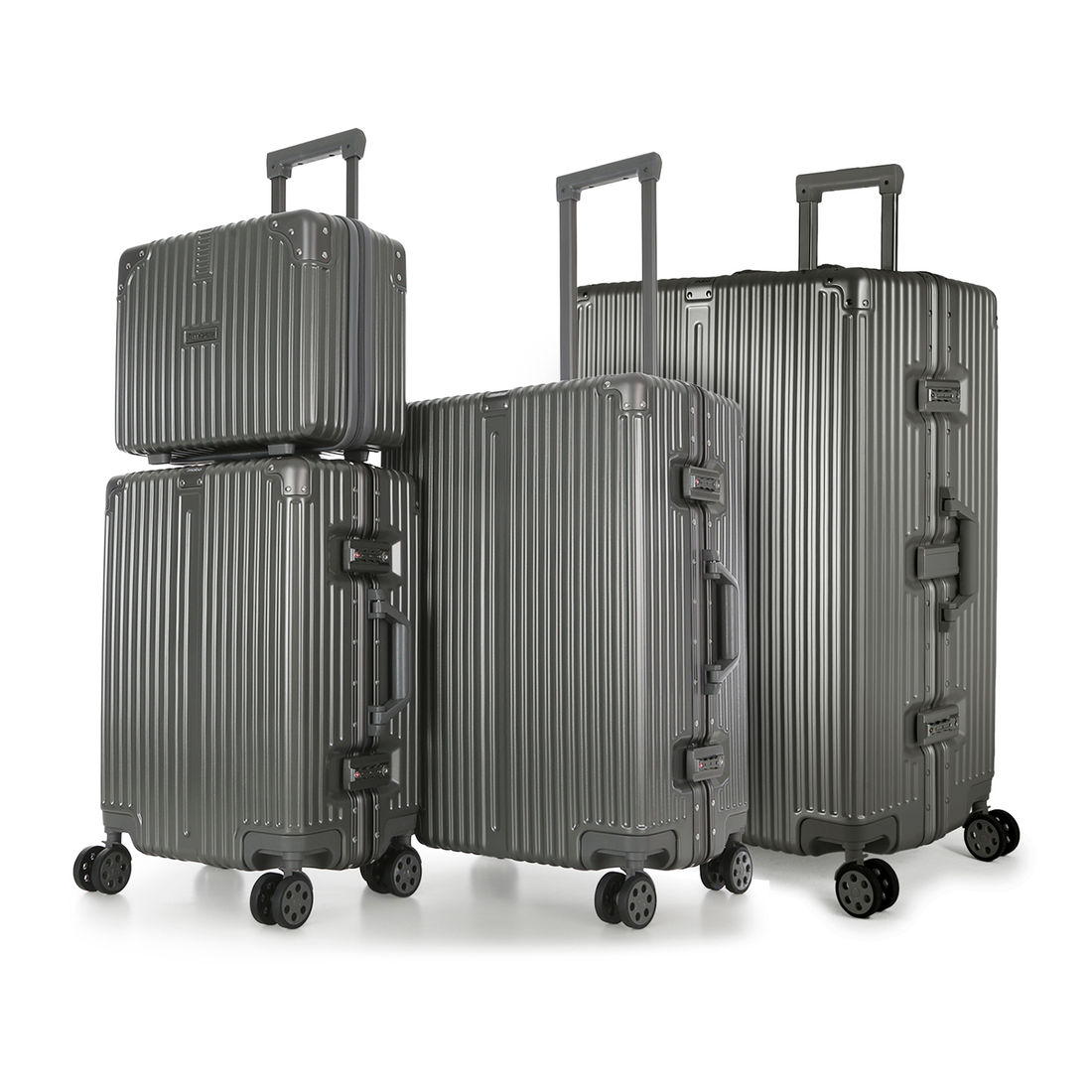 Kit de Viagem com 4 Peças Policarbonato ABS Noruega Maloa Chumbo