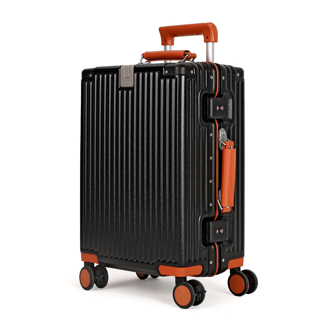 Kit  Malas de Bordo 10kg Vienna Marrom e Capri Preto em Policarbonato com Tags de Identificação Premium