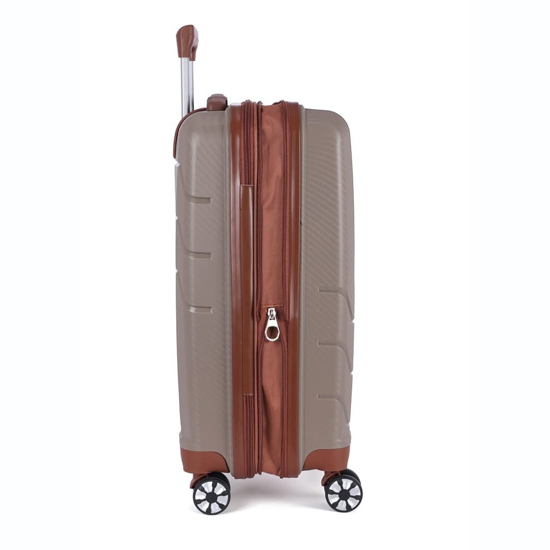 Mala de Viagem Pequena de Bordo Polipropileno Provença Champanhe Mala de Viagem Pequena de Bordo Polipropileno Provença Champanhe