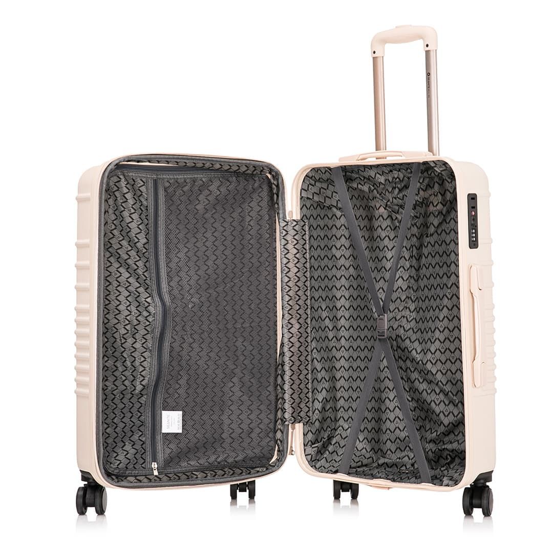 Kit de Malas de Viagem 3 Peças com Expansor M/G Maldivas Creme