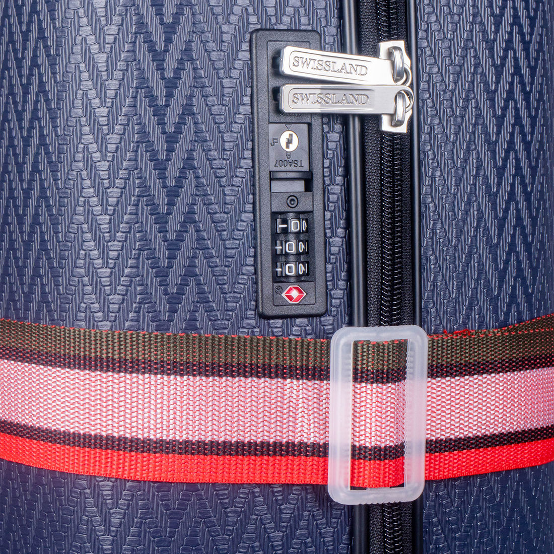 Cinta para Mala de Viagem Simples Vermelho com Listra Verde Cinta para Mala de Viagem Simples Vermelho com Listra Verde