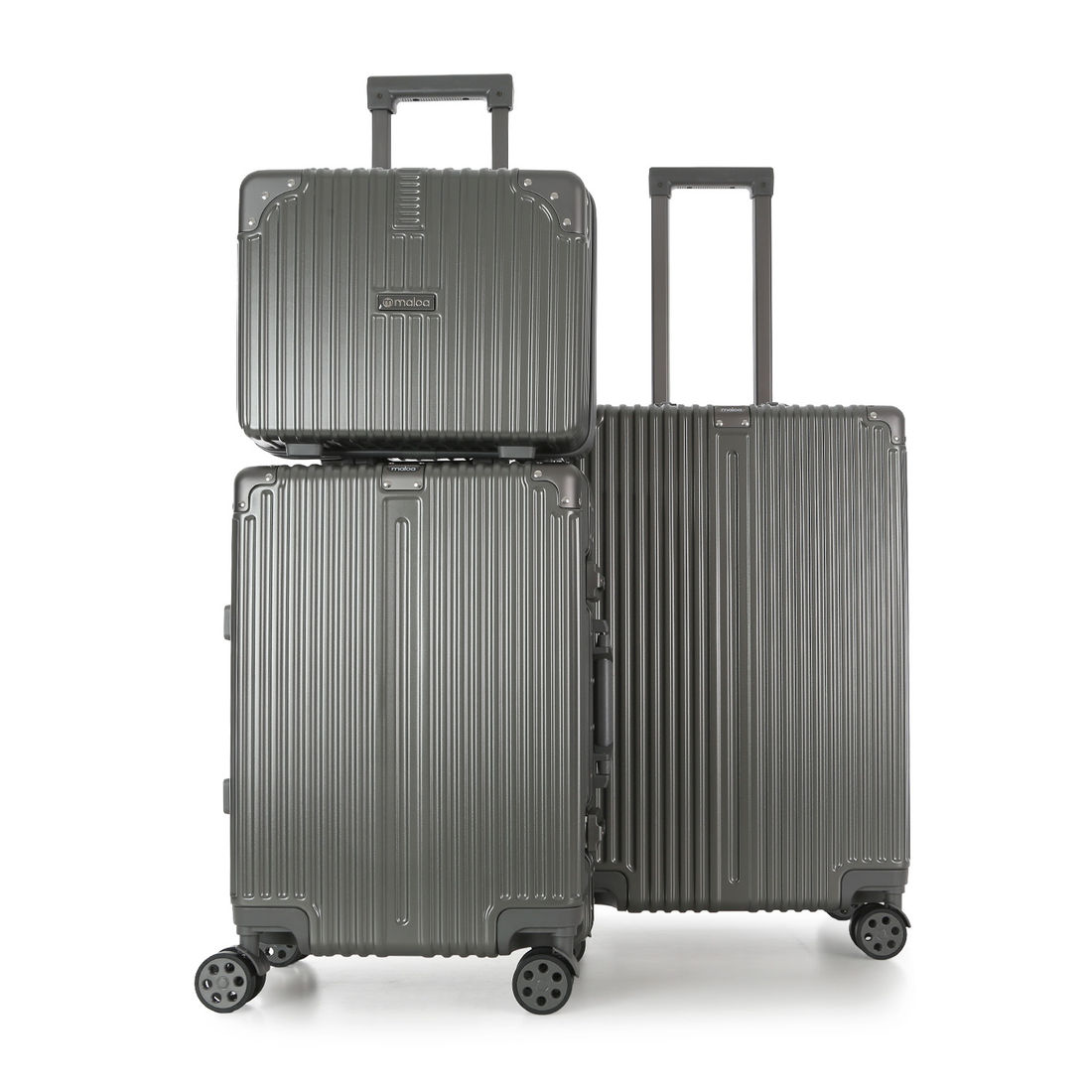 Kit de Viagem com 3 Peças Policarbonato ABS Noruega Maloa Chumbo